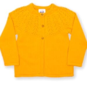 Kite Baby 12-18 months Knit Mustard Button Down Organic Cotton Cardigan